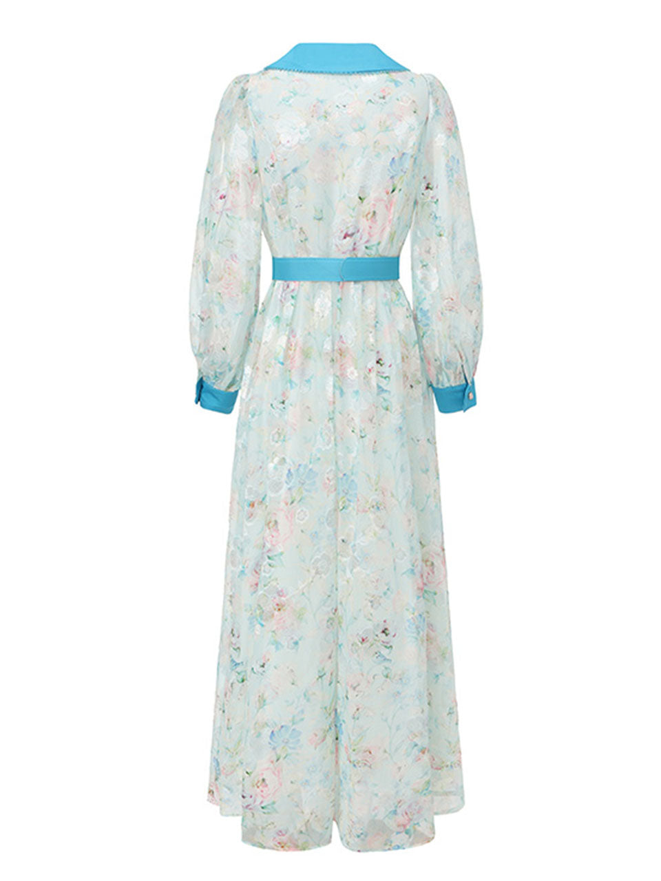 Red Floral Print Vintage Beaded Maxi Dress