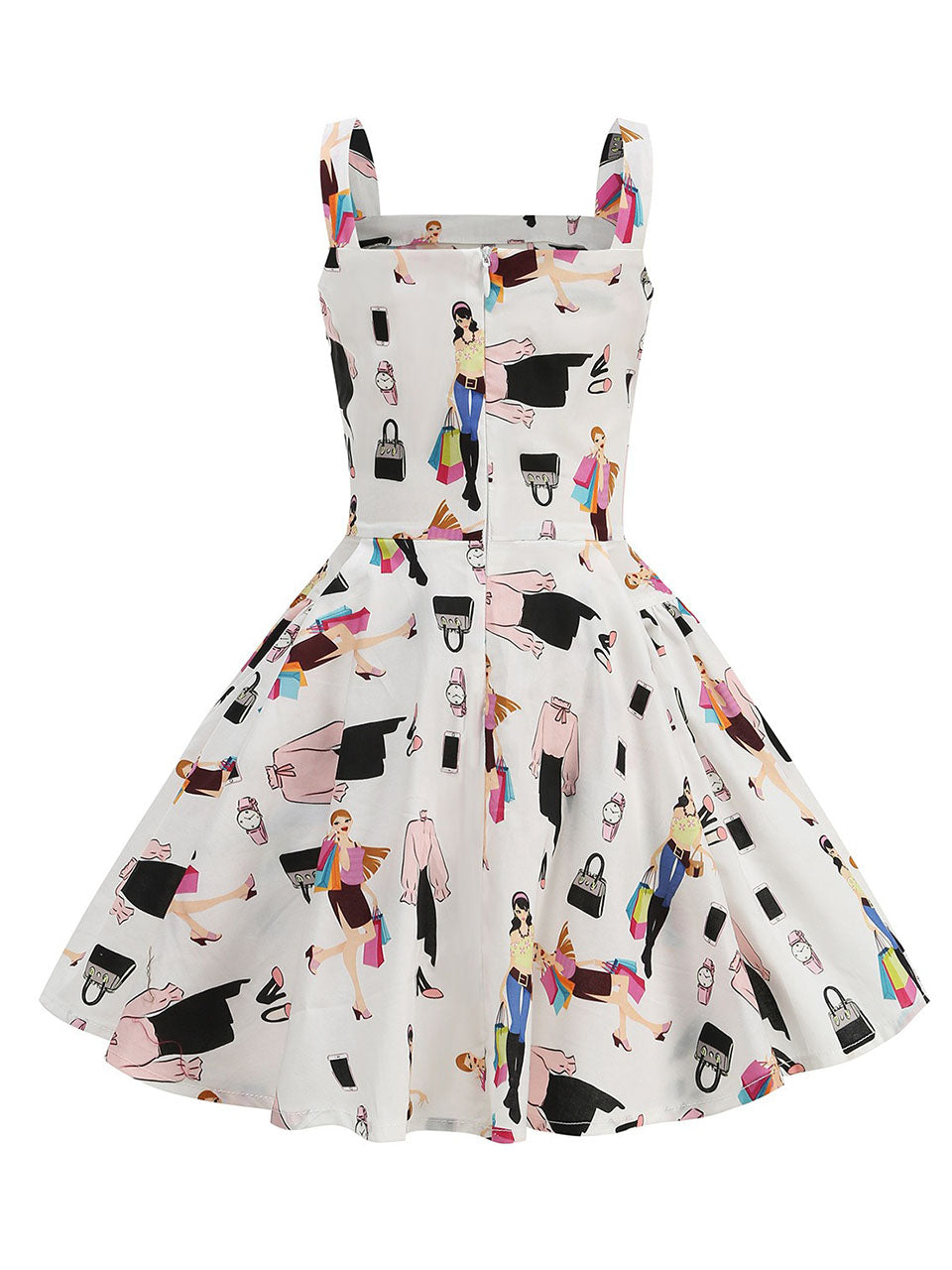 Kids Little Girls' Dress White Floral 1950S Vintage Dress