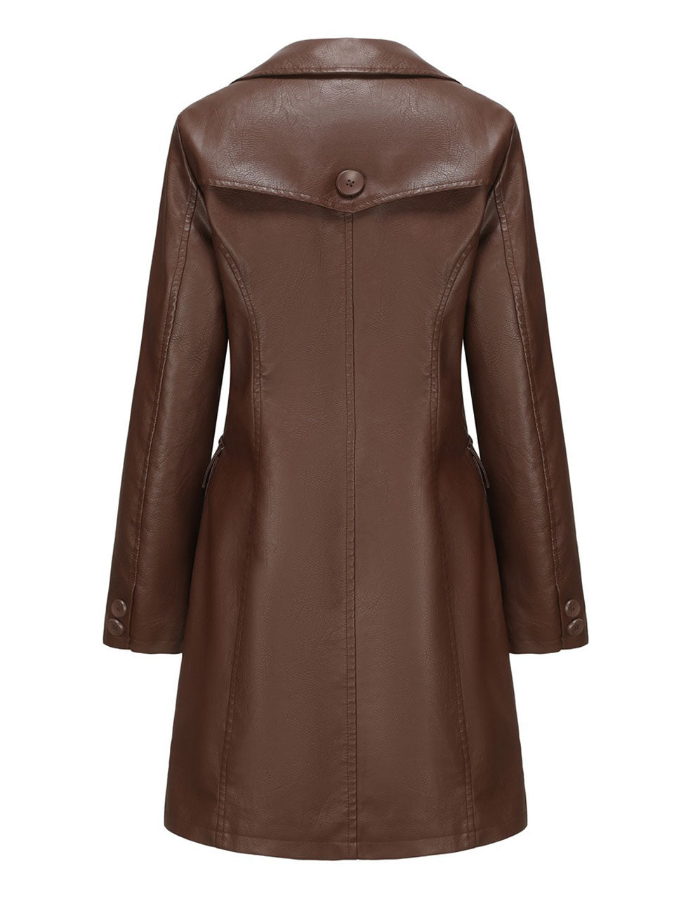 Vintage 90s Burgundy Red Faux Leather Trench Long Pu Coat