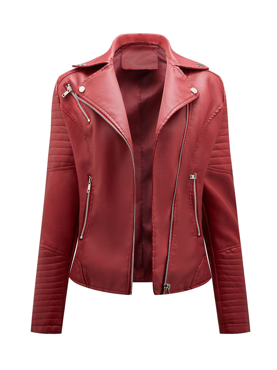 Yellow PU Leather Motorcycle Coat