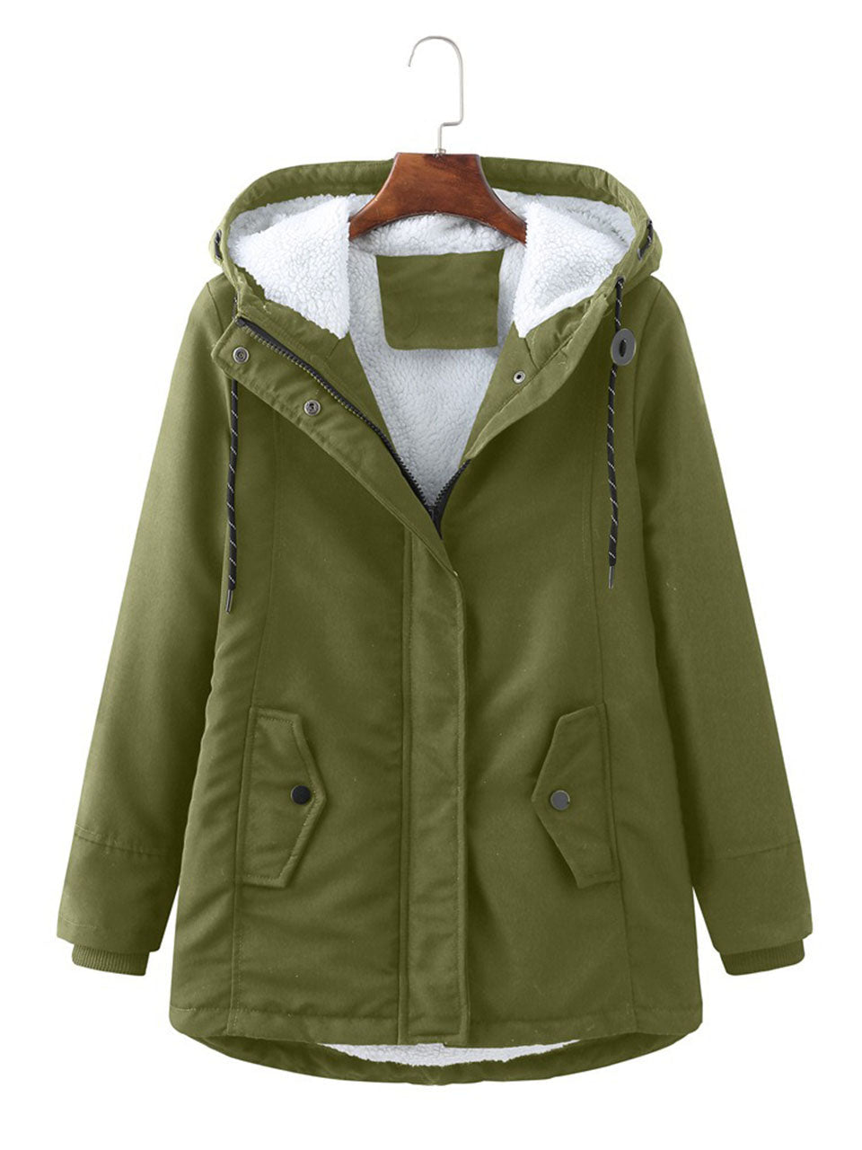 Navy Blue Fleece Lined Hooded Parka Jacket and Warm Winter Coat Heavyweight Windbreaker