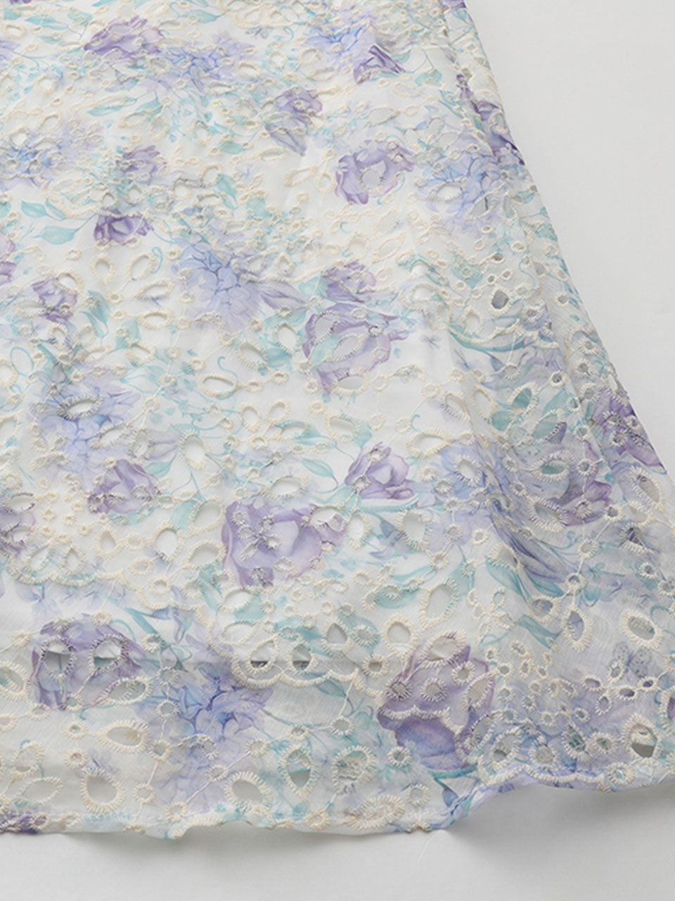 Purple Floral Print Vintage 3/4 Sleeve Dress
