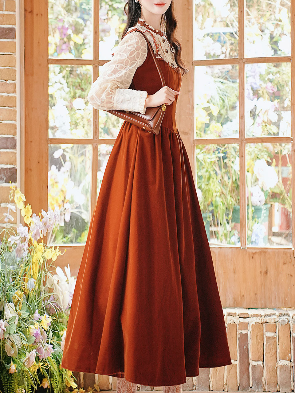 50s Retro Brown Lace