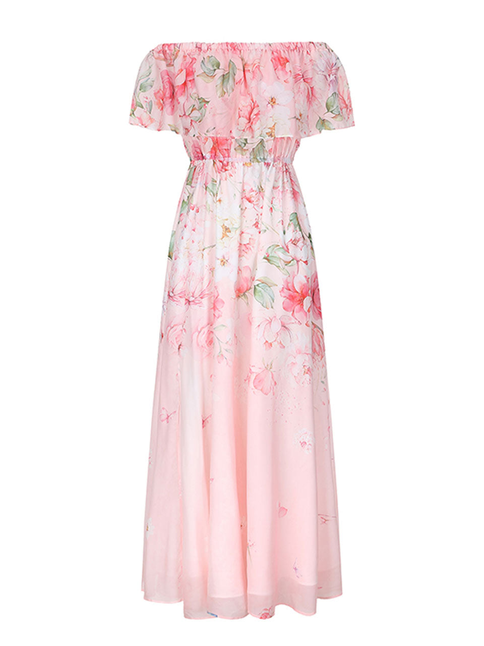 Purple Off-Shoulder Chiffon Dress