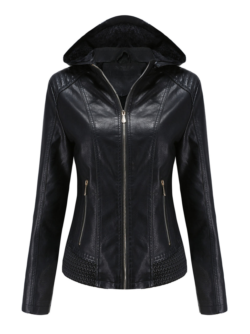 Street Winter Outfits Long Sleeve PU Leather