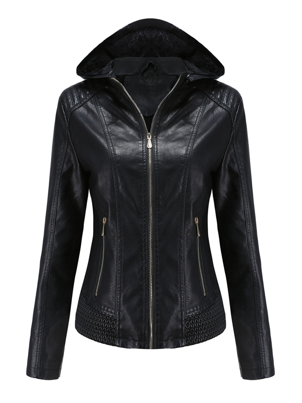 Street Winter Outfits Long Sleeve PU Leather