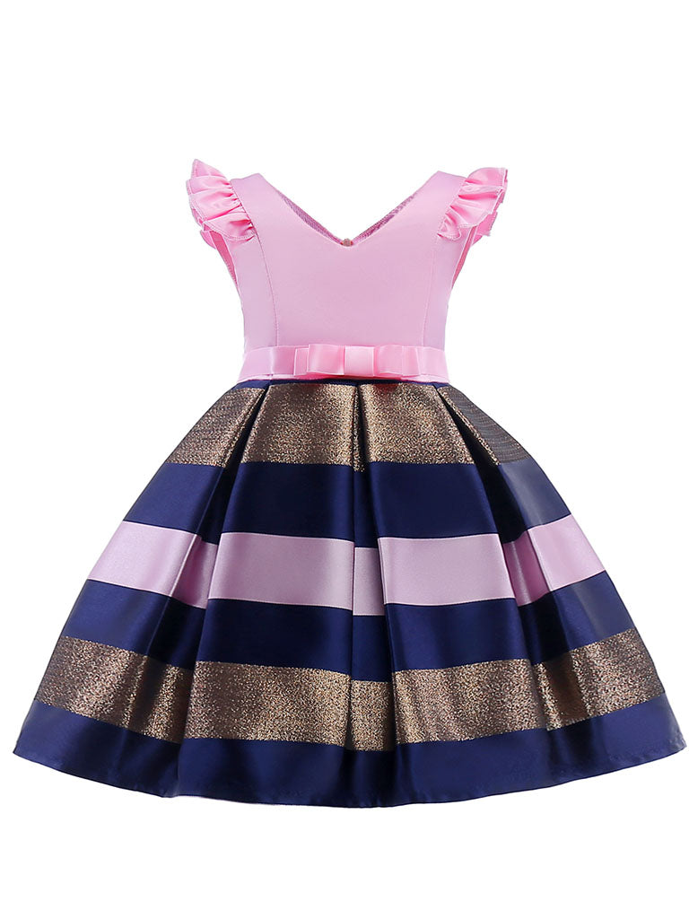 Kids Little Girls' Dress Stripe Birthday Christening Dress