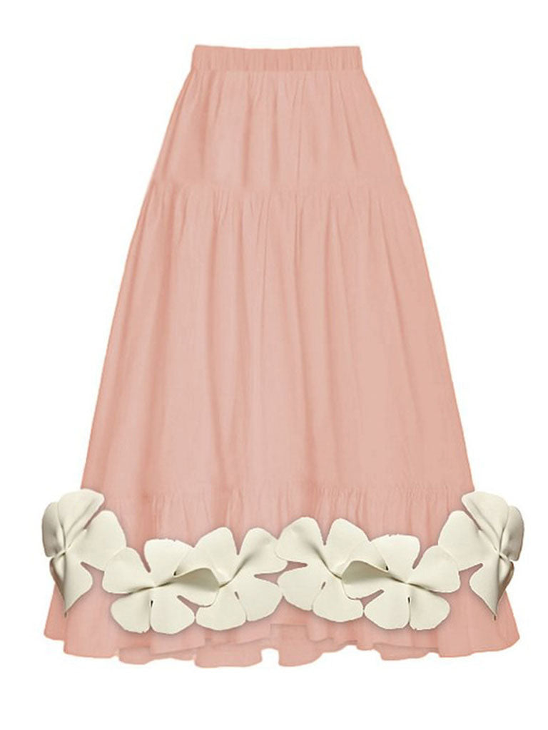 Orange And White Flower One Piece