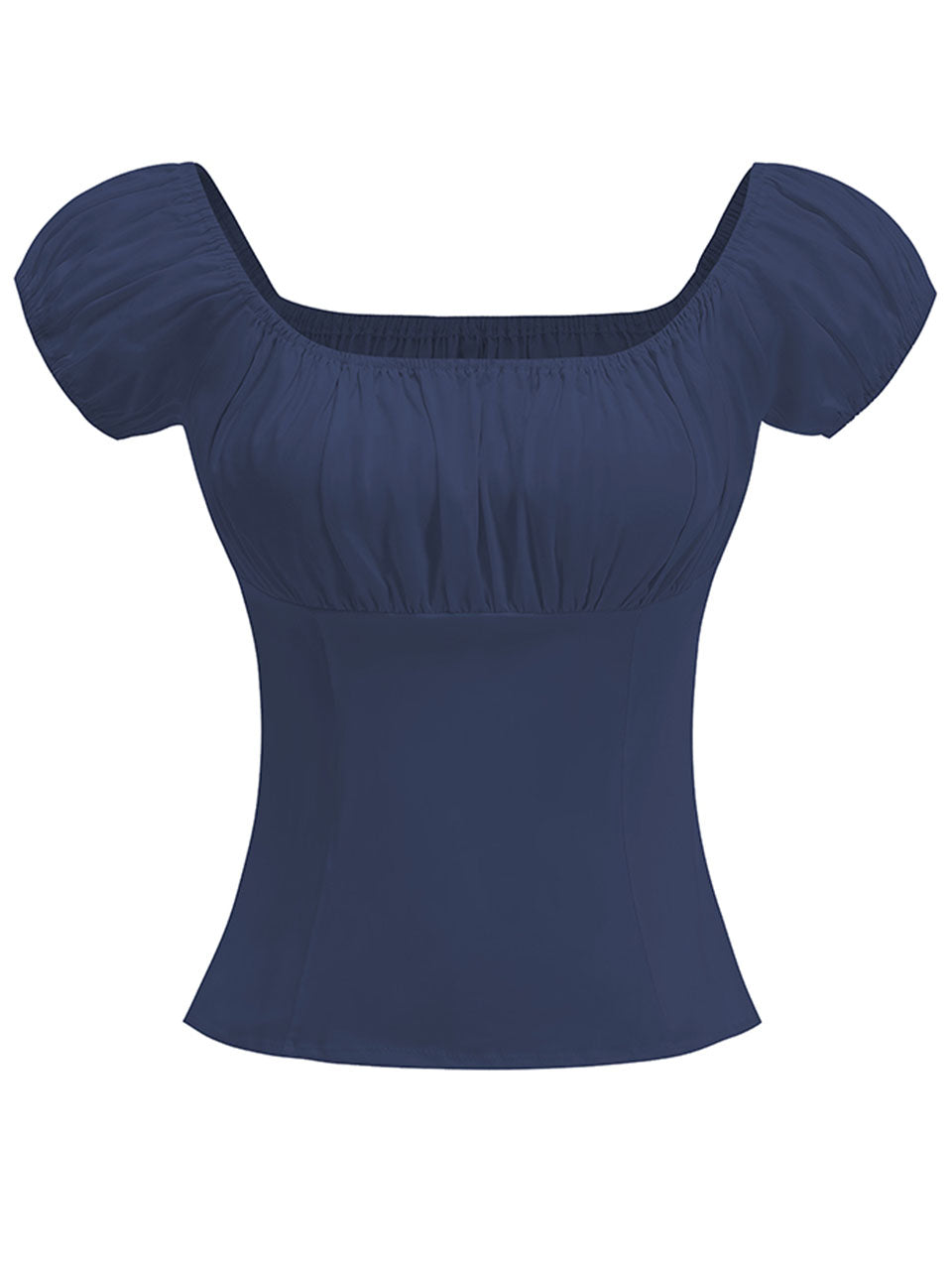 Regencycore 1950s Puff-Sleeve Ruched Top