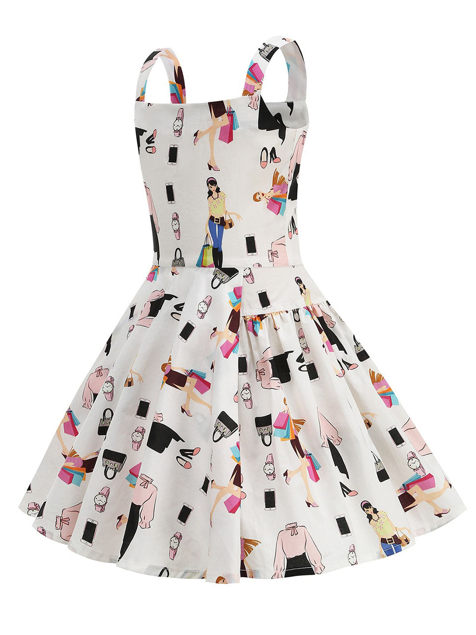 Kids Little Girls' Dress White Floral 1950S Vintage Dress