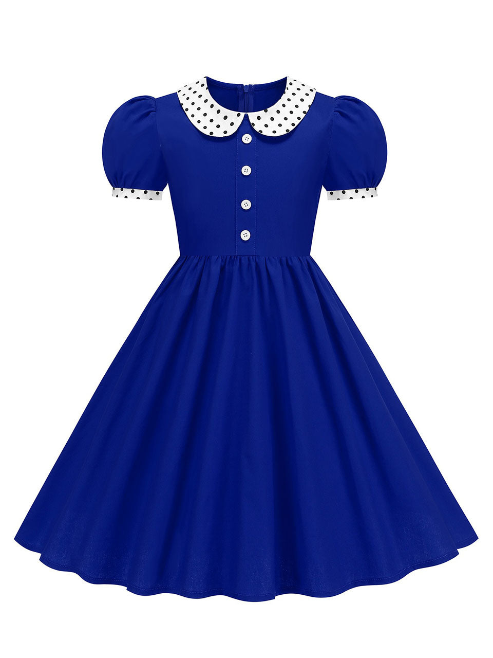 Kids Little Girls' Dress Peter Pan Short Sleeve Cotton 1950S Vintage Dress