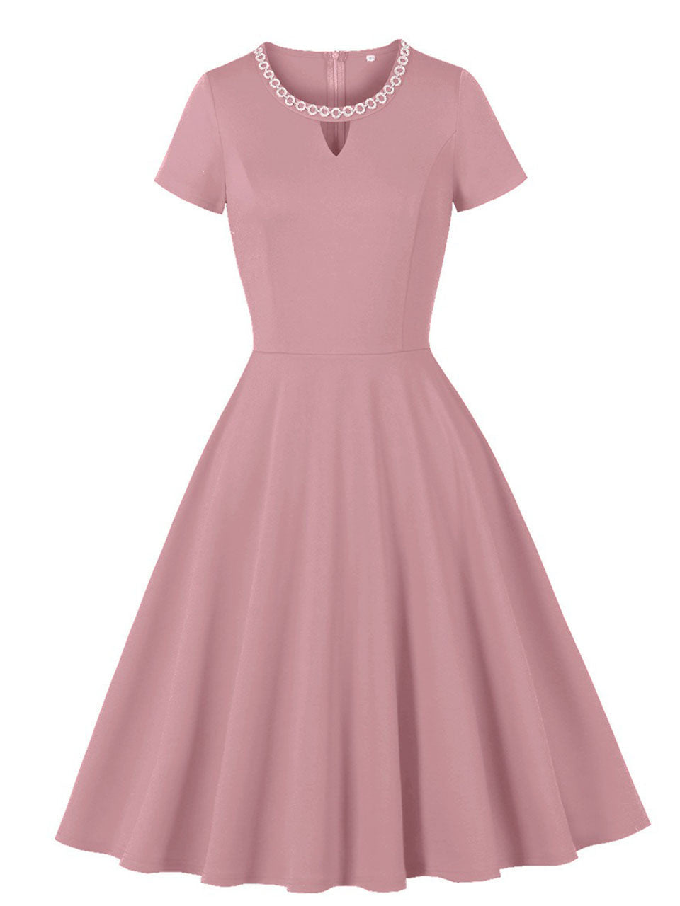Vintage 1950s Dusty Pink Swing Dress