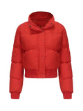 Cropped Red Short Bubble Coat
