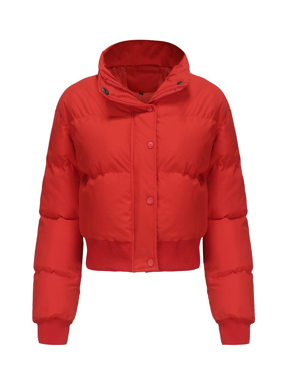 Cropped Red Short Bubble Coat