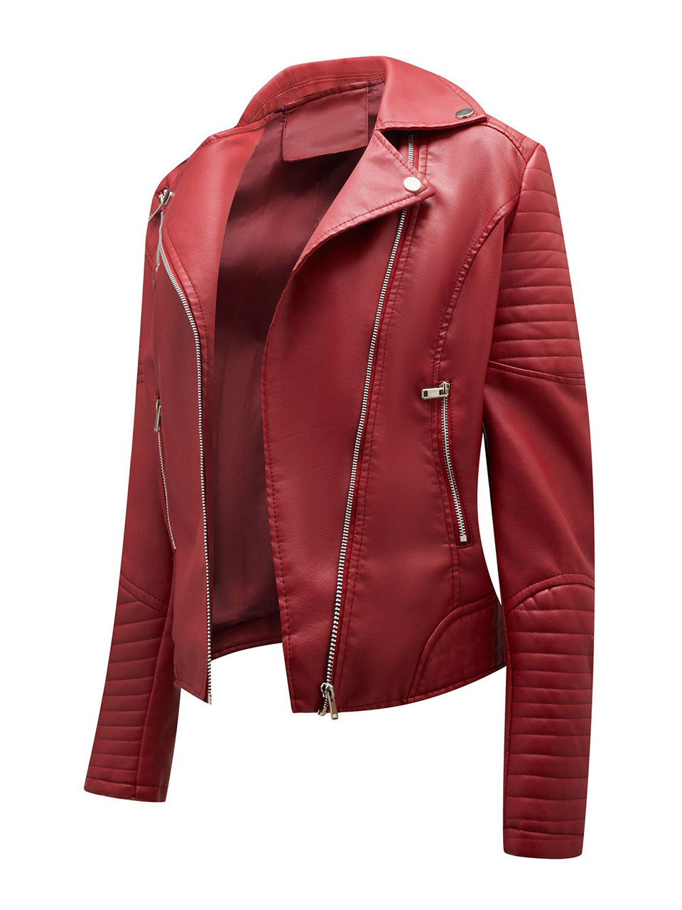 Yellow PU Leather Motorcycle Coat