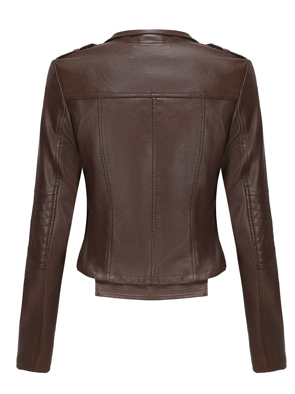 Navy Blue Faux Leather Motorcycle Jacket | Slim Fit Asymmetrical Zip Moto Biker Coat