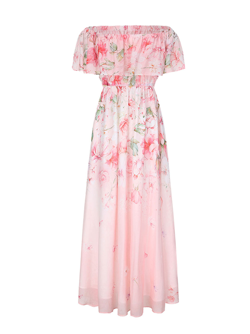 Purple Off-Shoulder Chiffon Dress