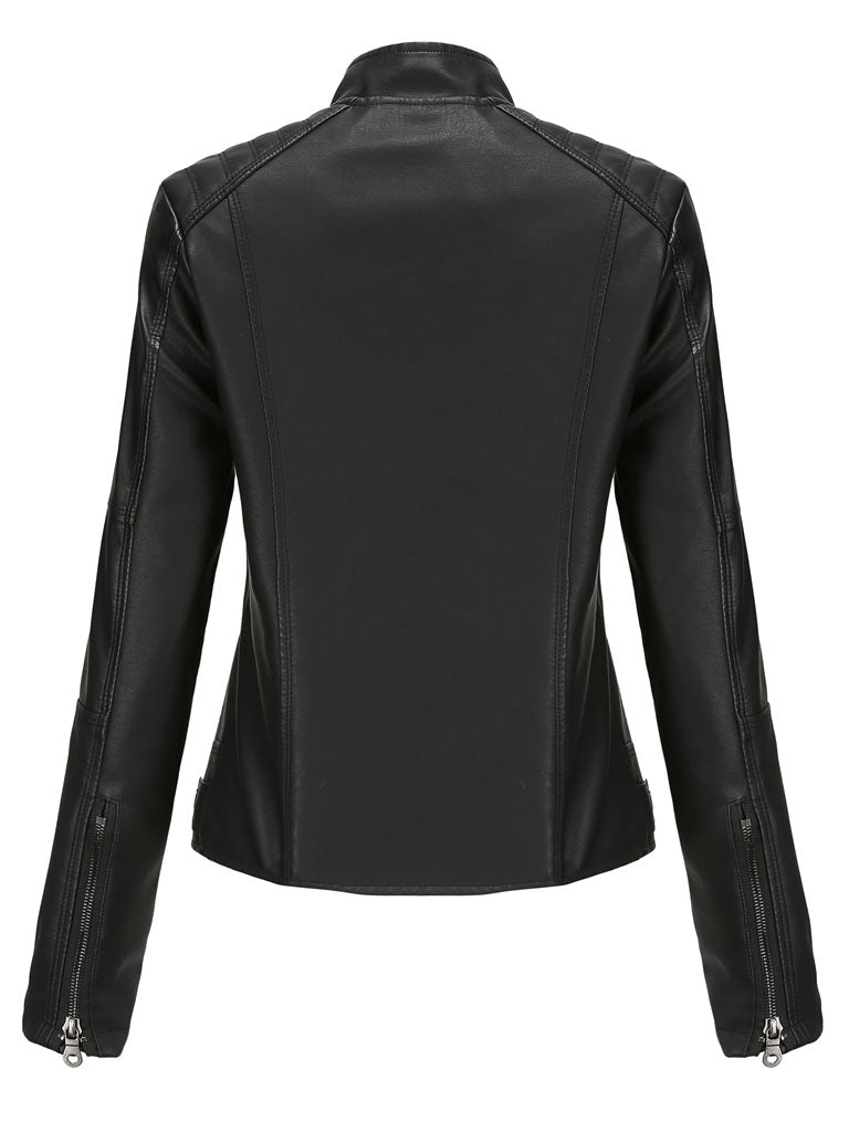 6 Color Long Sleeve PU Leather Motorcycle Jacket