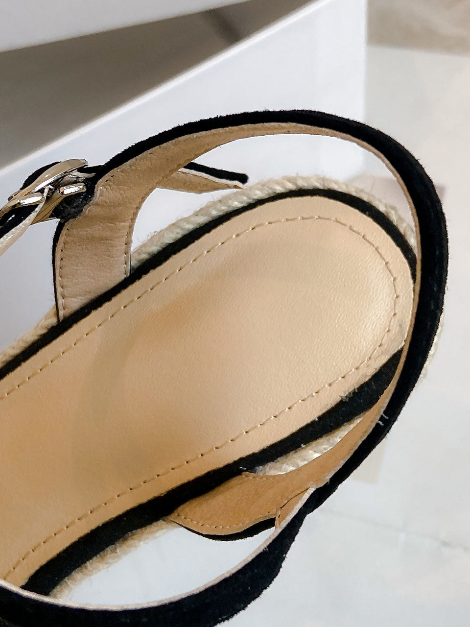 Open Toe Bow Wedge Heel Rhinestones Sandals Leather Vintage Shoes