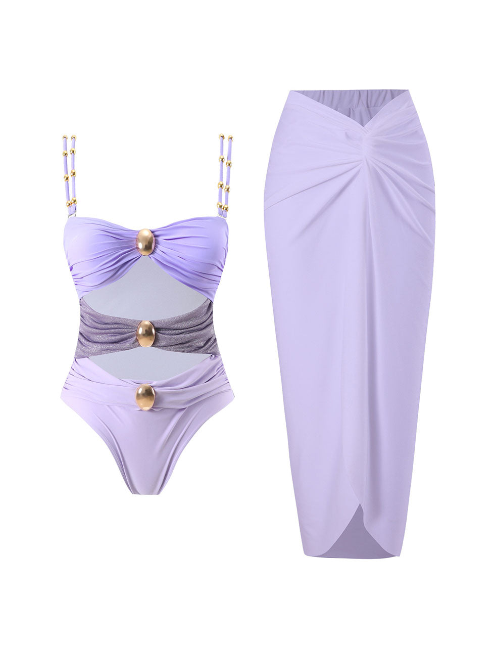 Green Hollow Out One Piece