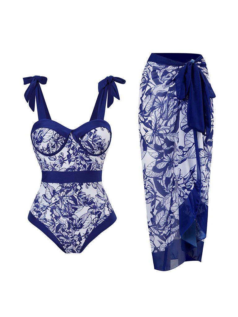 Animal Floral Print Strap One Piece
