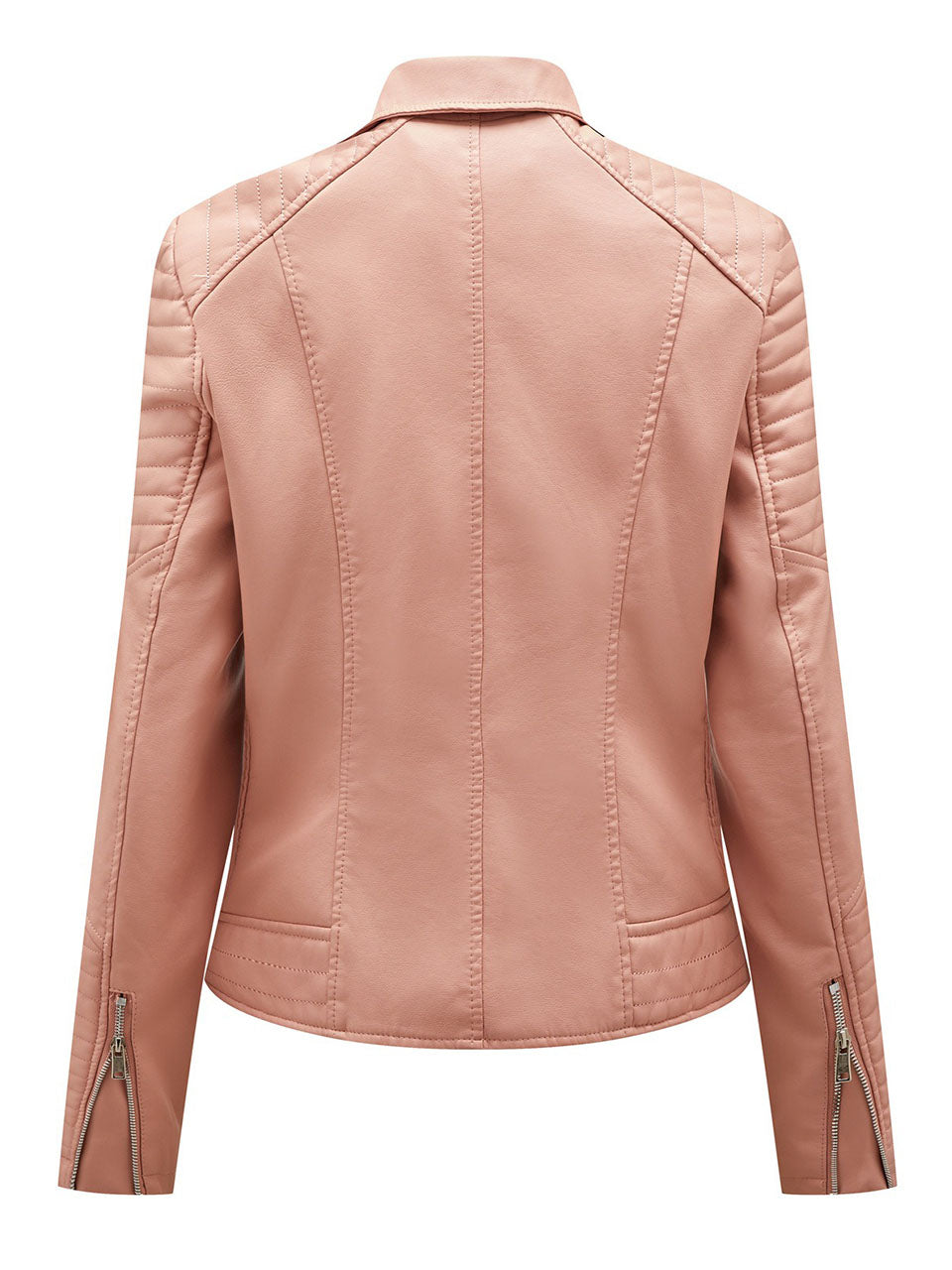 Yellow PU Leather Motorcycle Coat
