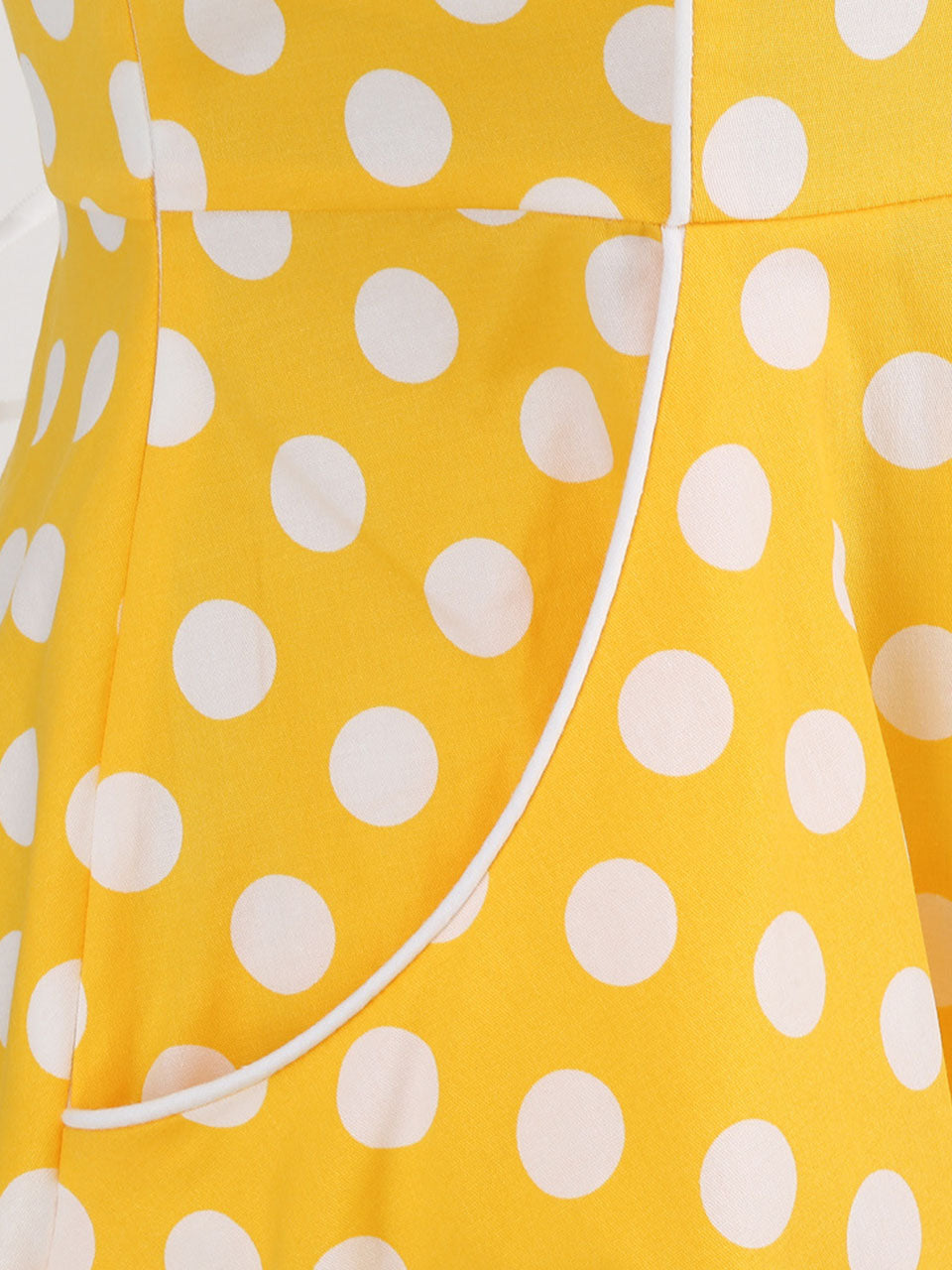 Yellow Polka Dots Vintage Halter Strap Backless 1950S Vintage Dress