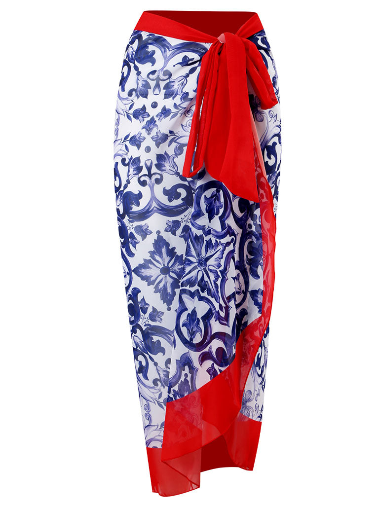 Floral Print Flower Strap One Piece