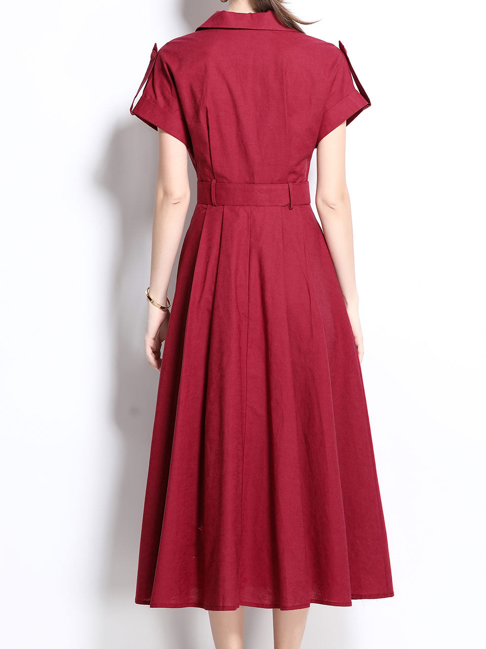 1940S Lapel Shirt Cotton Dress