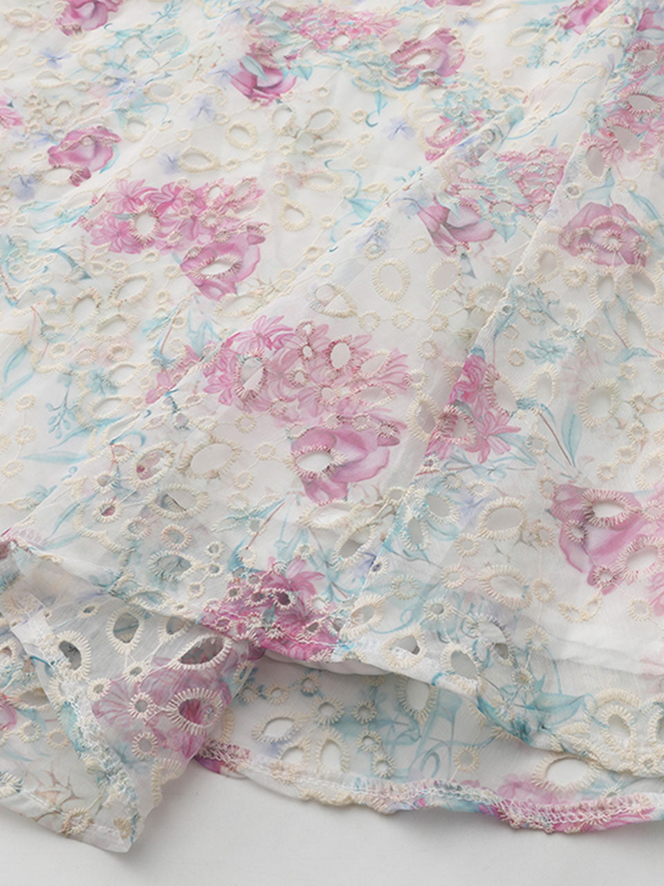 Purple Floral Print Vintage 3/4 Sleeve Dress