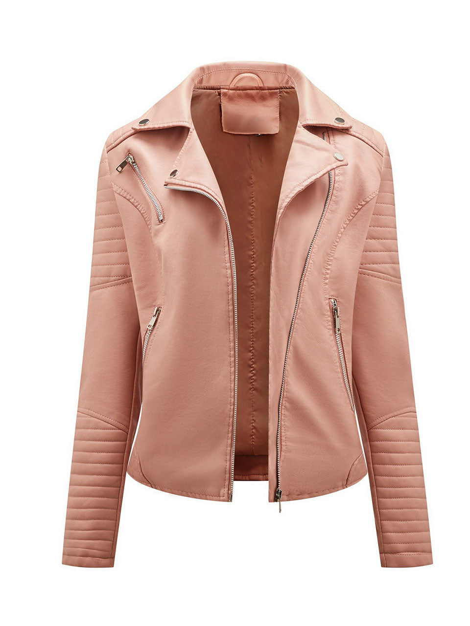 Yellow PU Leather Motorcycle Coat