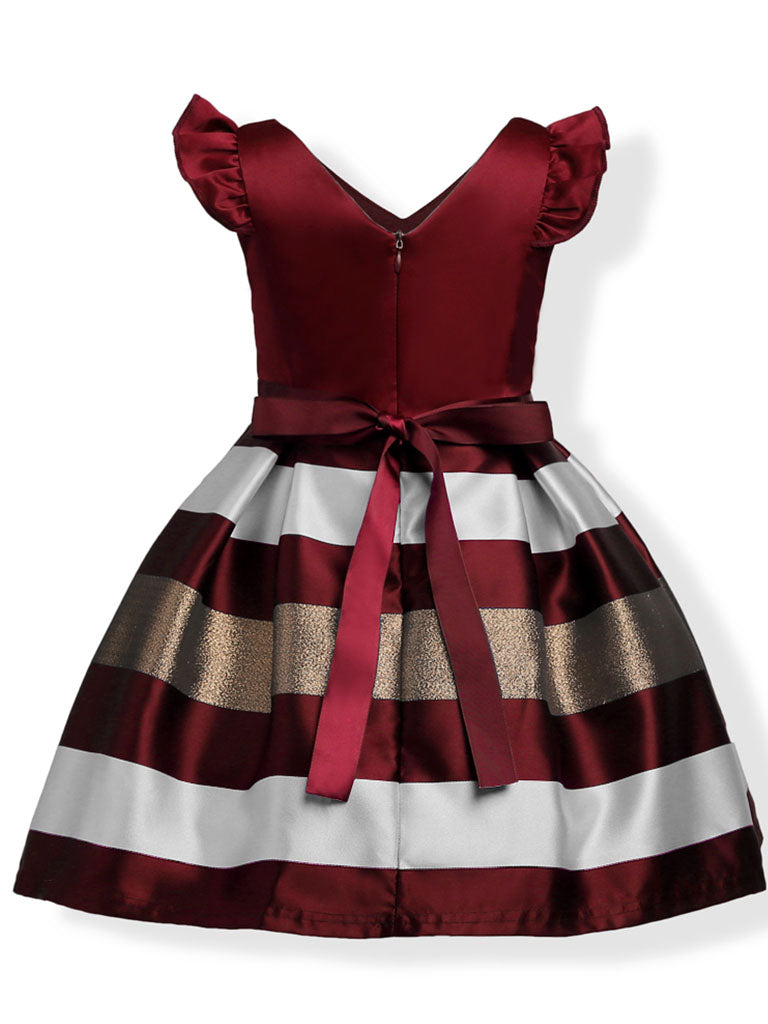 Kids Little Girls' Dress Stripe Birthday Christening Dress