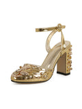 Luxurious Rivet Chunky Heel Sandals Vintage Shoes