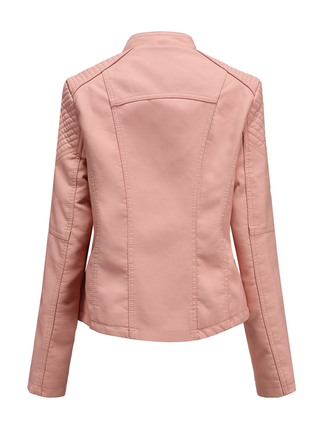 Leather Jacket Weave Long Sleeve Winter Coat