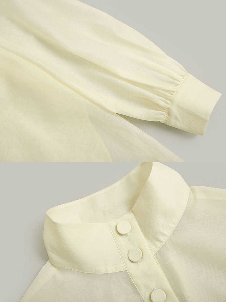 4PS Yellow 1950S Vintage Camisole Lace Vest And Shorts Coat Set