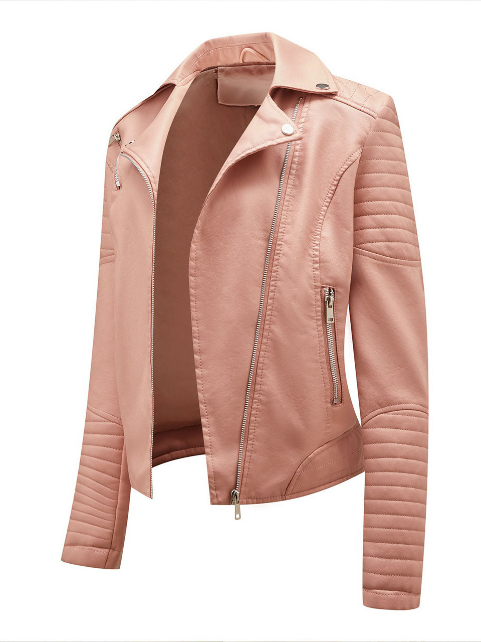 Yellow PU Leather Motorcycle Coat
