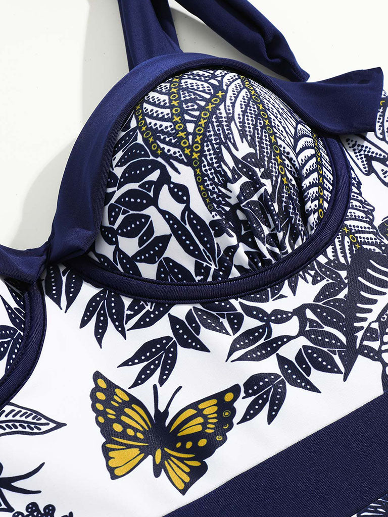 Animal Floral Print Strap One Piece