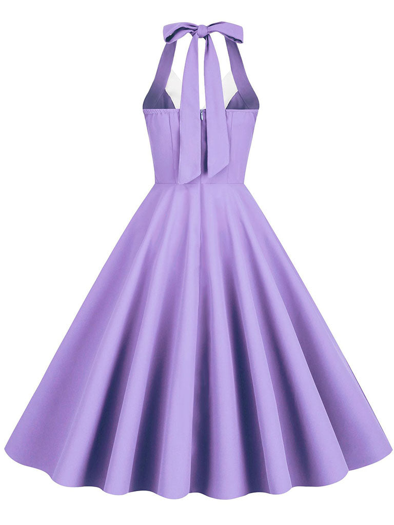 Klein Blue Vintage Halter Backless 1950S Vintage Dress