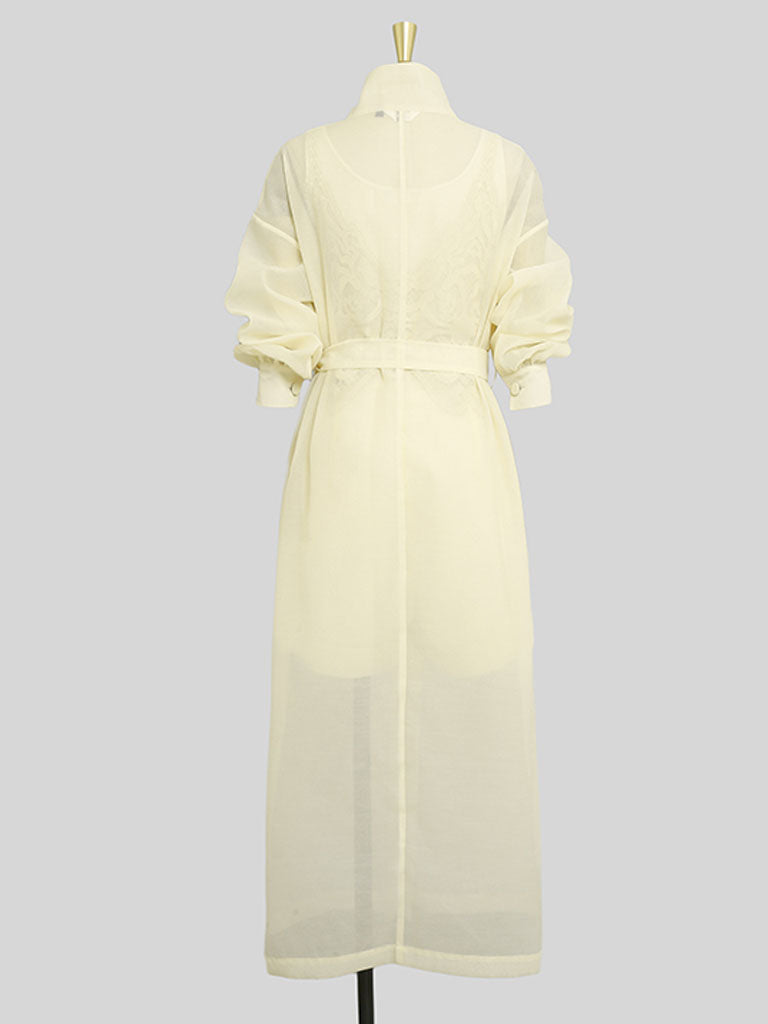 4PS Yellow 1950S Vintage Camisole Lace Vest And Shorts Coat Set