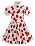 Kids Little Girls' Dress Cherry Peter Pan Collar 1950S Dress