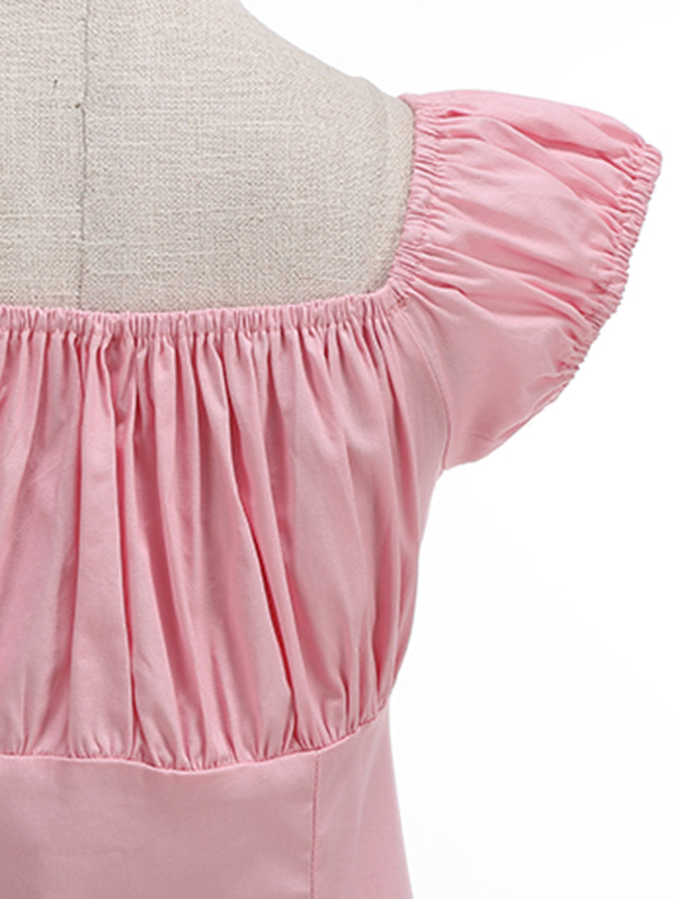 Regencycore 1950s Puff-Sleeve Ruched Top