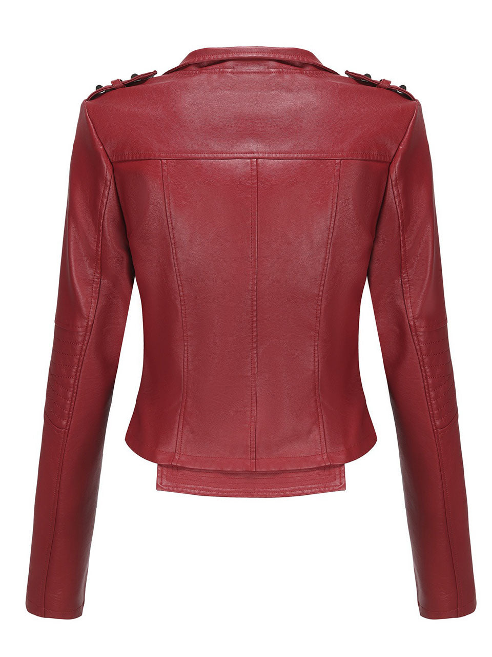 Navy Blue Faux Leather Motorcycle Jacket | Slim Fit Asymmetrical Zip Moto Biker Coat