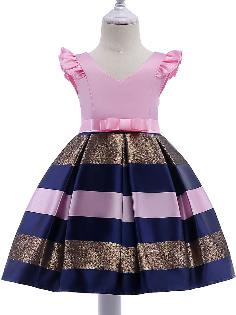 Kids Little Girls' Dress Stripe Birthday Christening Dress