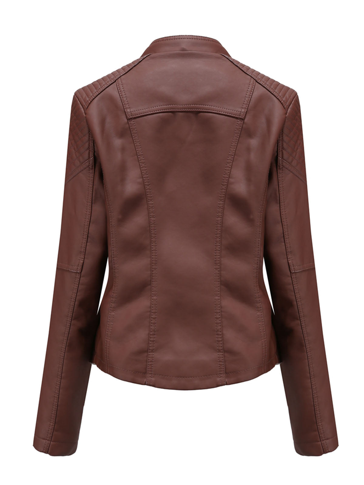 Leather Jacket Weave Long Sleeve Winter Coat