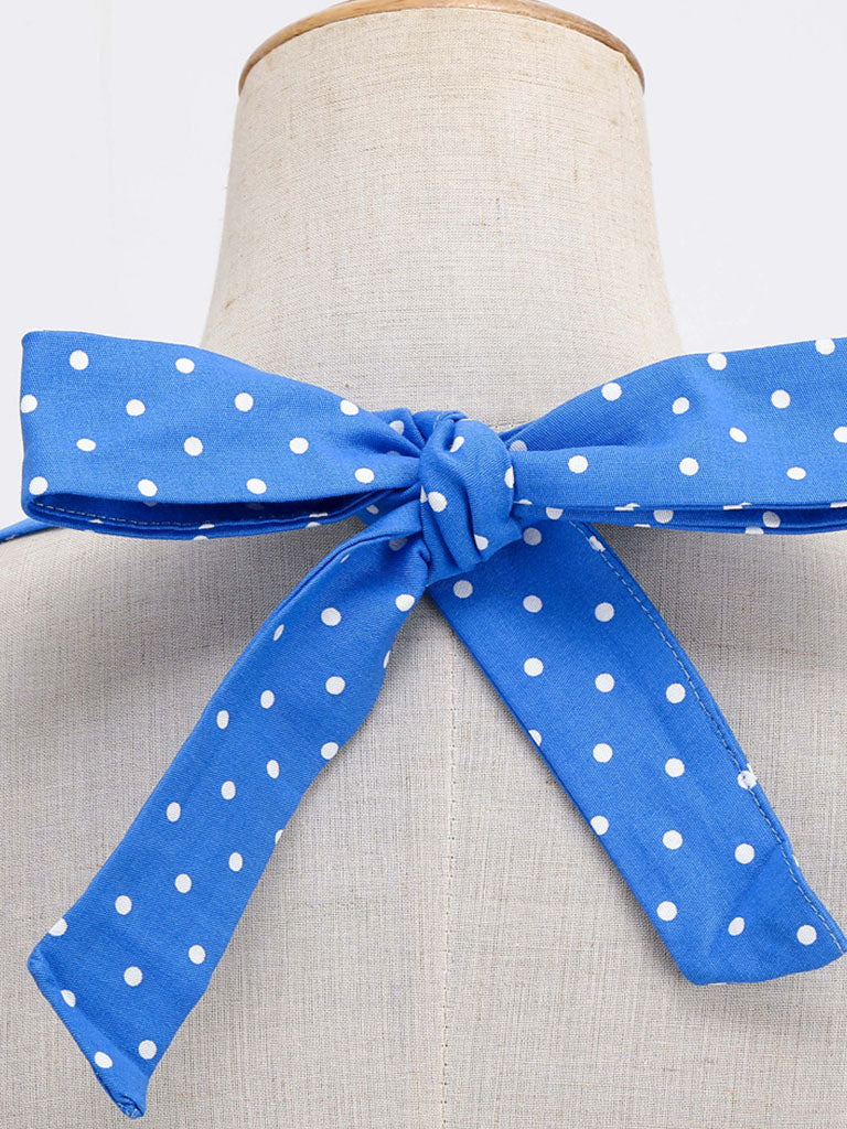 Red Polka Dots Halter Classis Style 1950S Dress