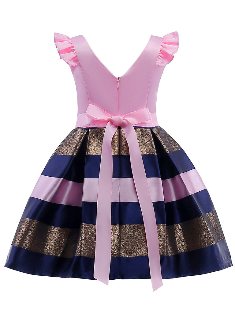 Kids Little Girls' Dress Stripe Birthday Christening Dress