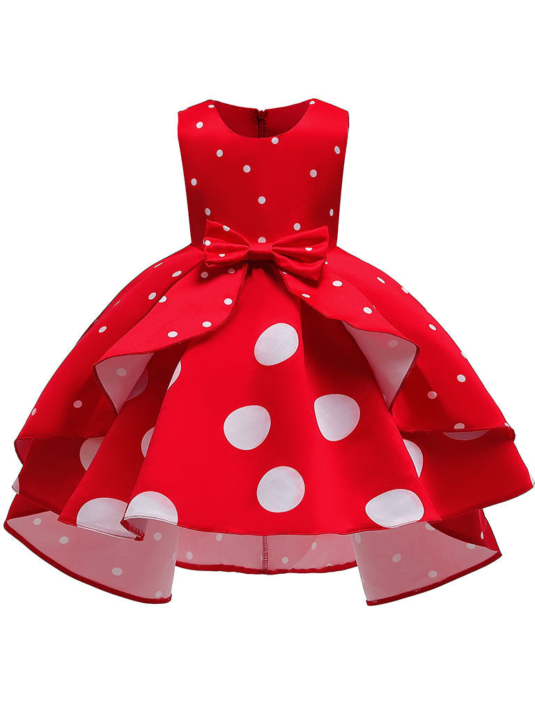 Kids Little Girls' Dress Princess Polka Dots  Birthday Christening Dress