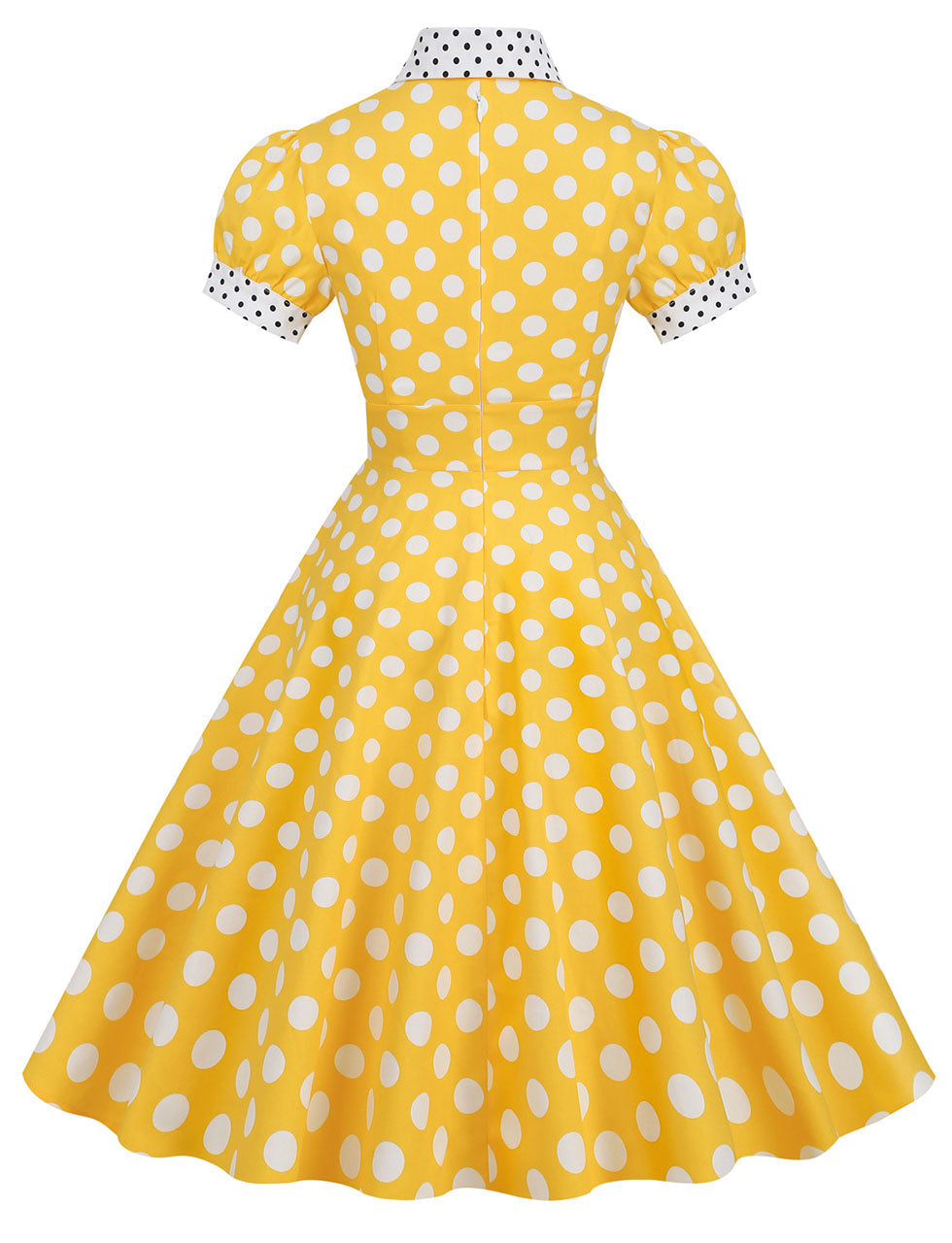 Navy Polka Dots Bowknot Swing Vintage 1950S Dress