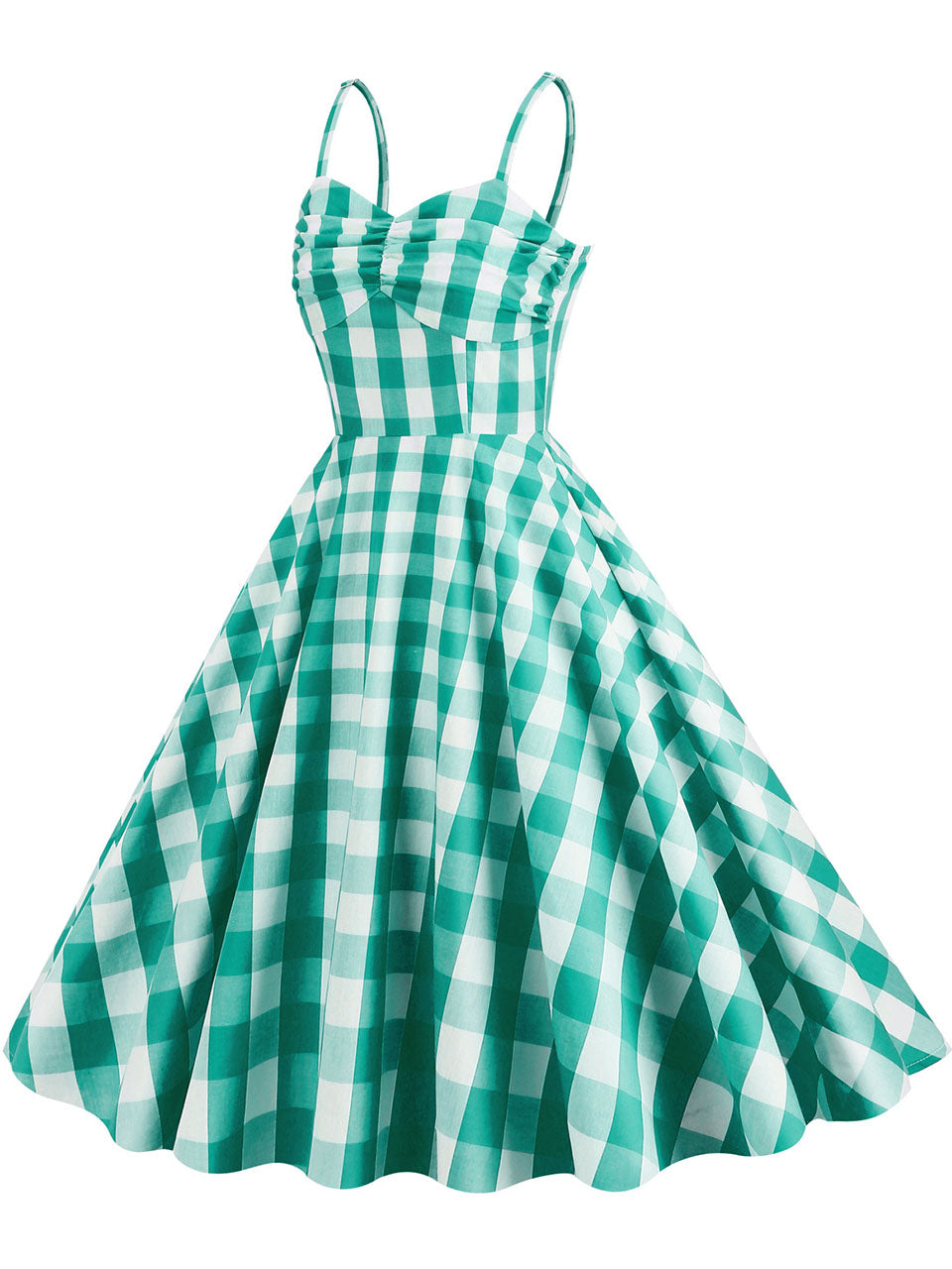 Pink And White Plaid Strap Classis Style Barbie Same Style 1950S Vintage Dress Set