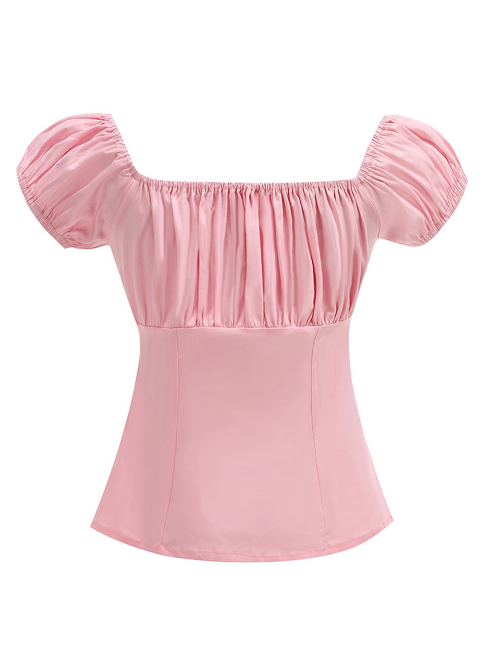 Regencycore 1950s Puff-Sleeve Ruched Top